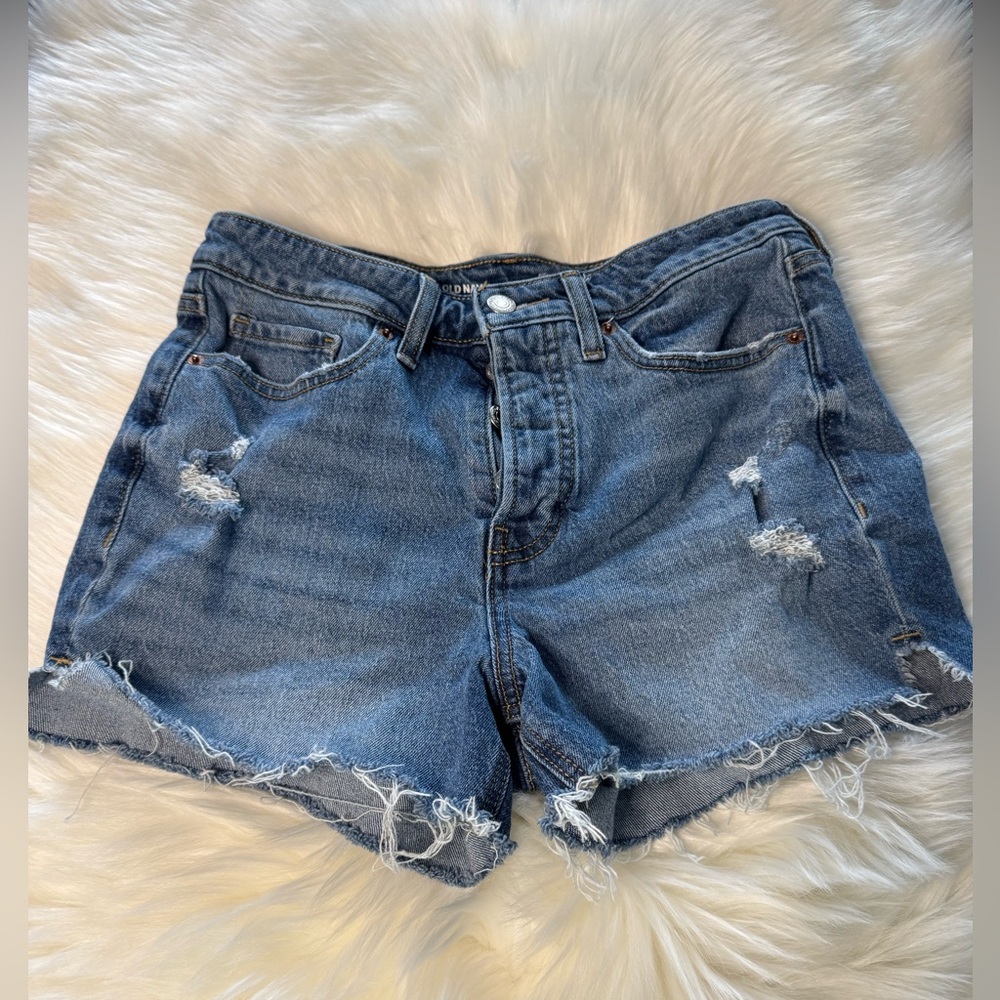 Old Navy OG Straight Jean Shorts Distressed Cut-Off